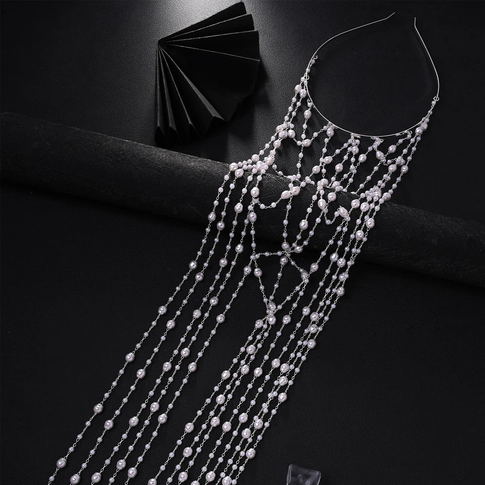Pearl Mesh Headpiece