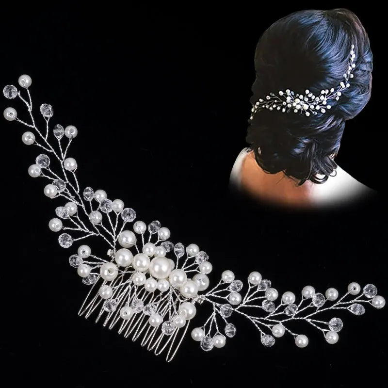 Bridal Pearl Hair Comb Headpiece