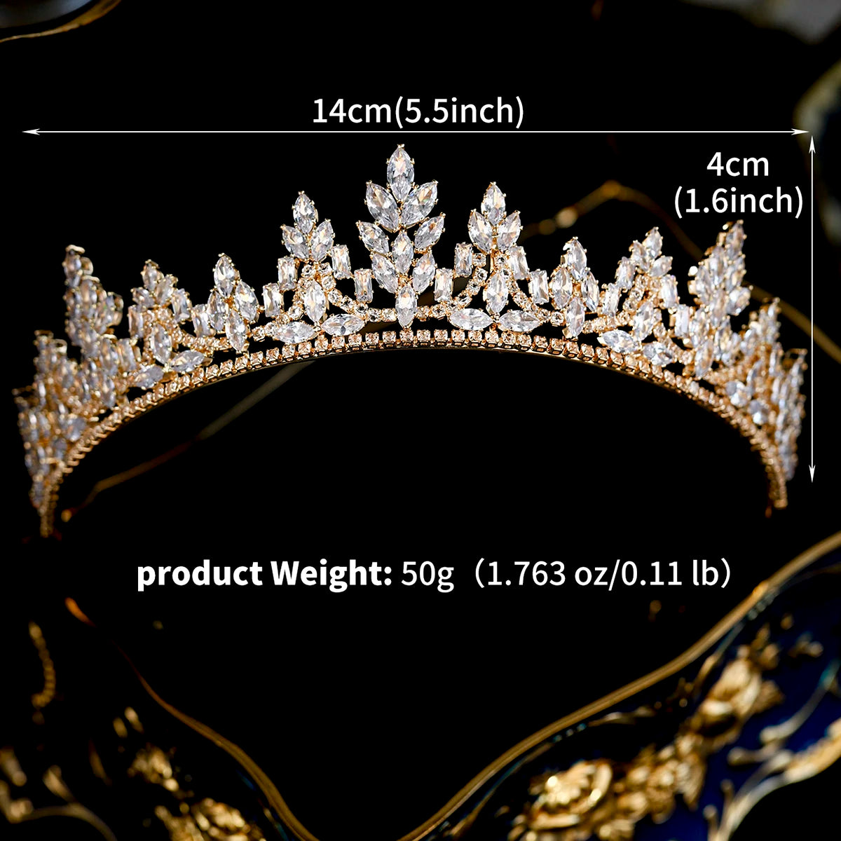 Full Diamond Crystal Bridal Crown