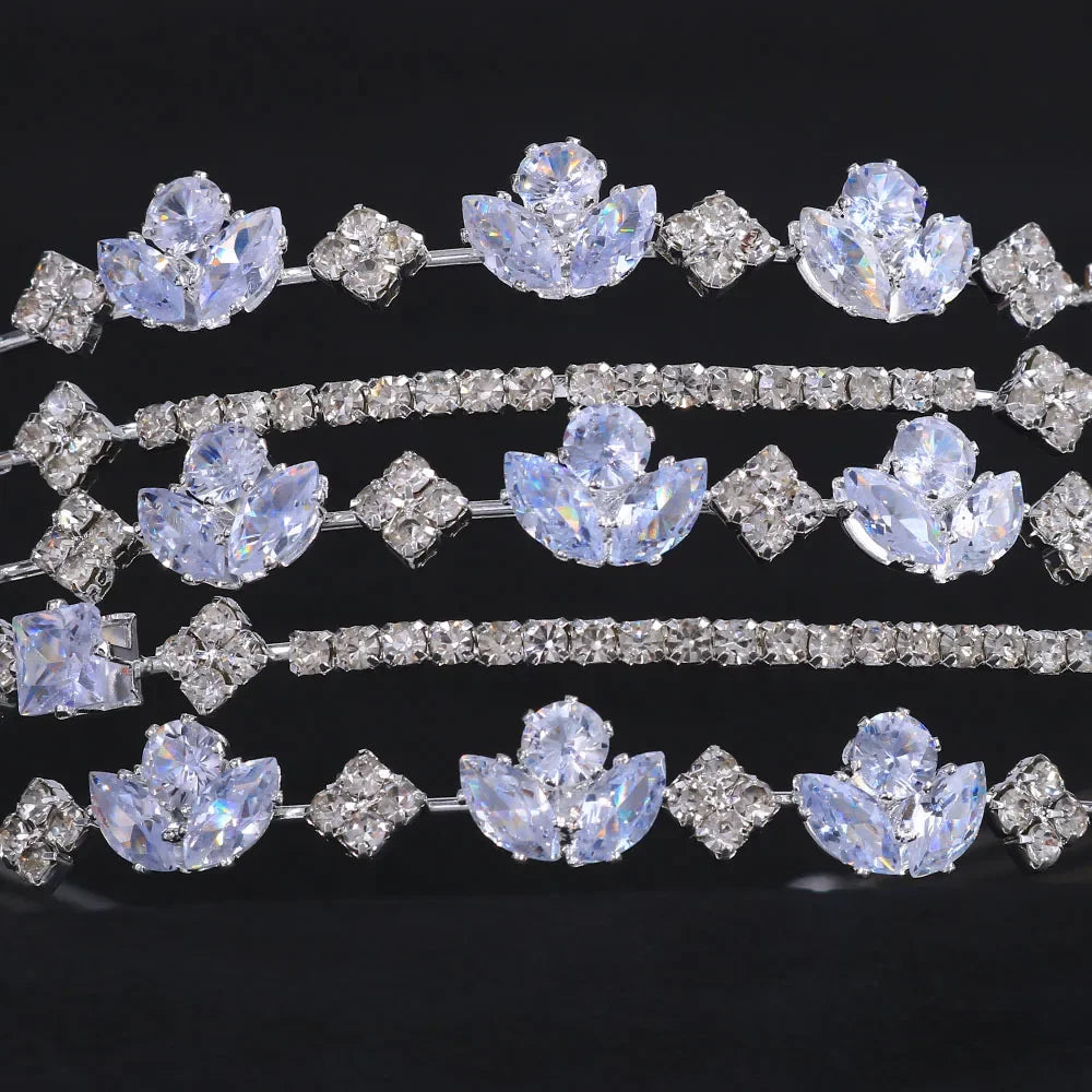 Vintage Sparkling Zircon  Crystal Bride Hairbands