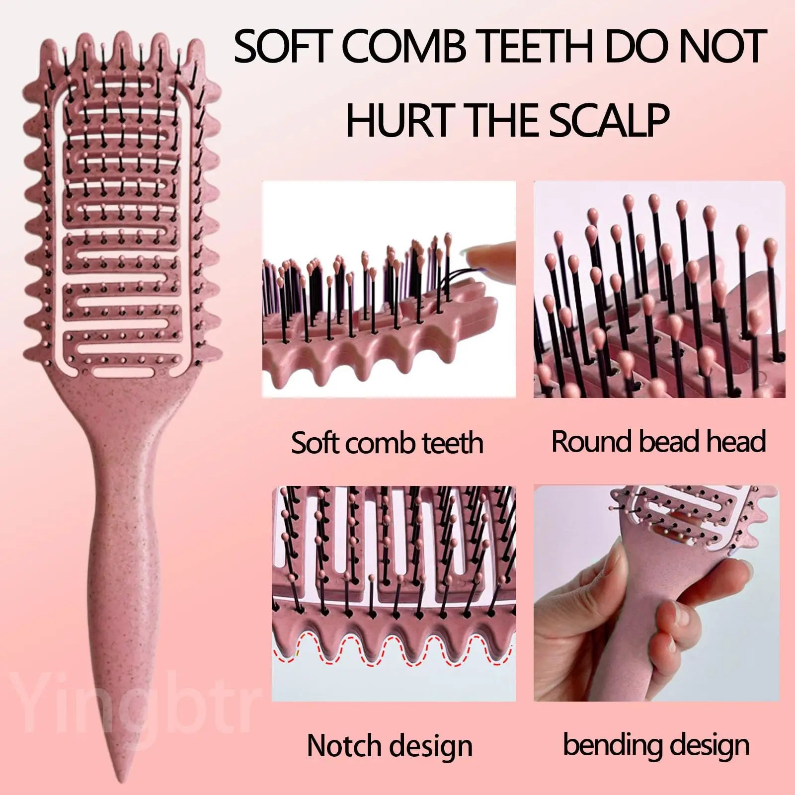 Curly Hair Brush for Frizz Control & Define Curls