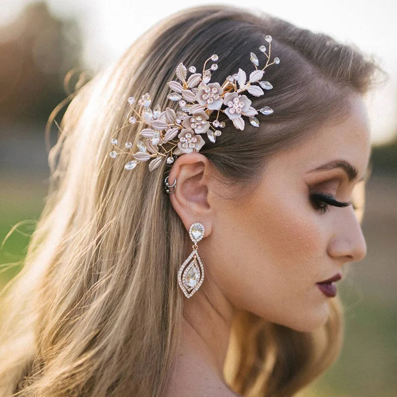 Flower Leaf Hair Clips