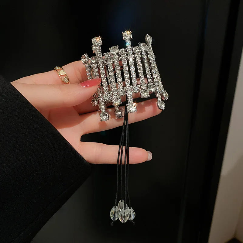 Chic Silver Rhinestone Ponytail Ties