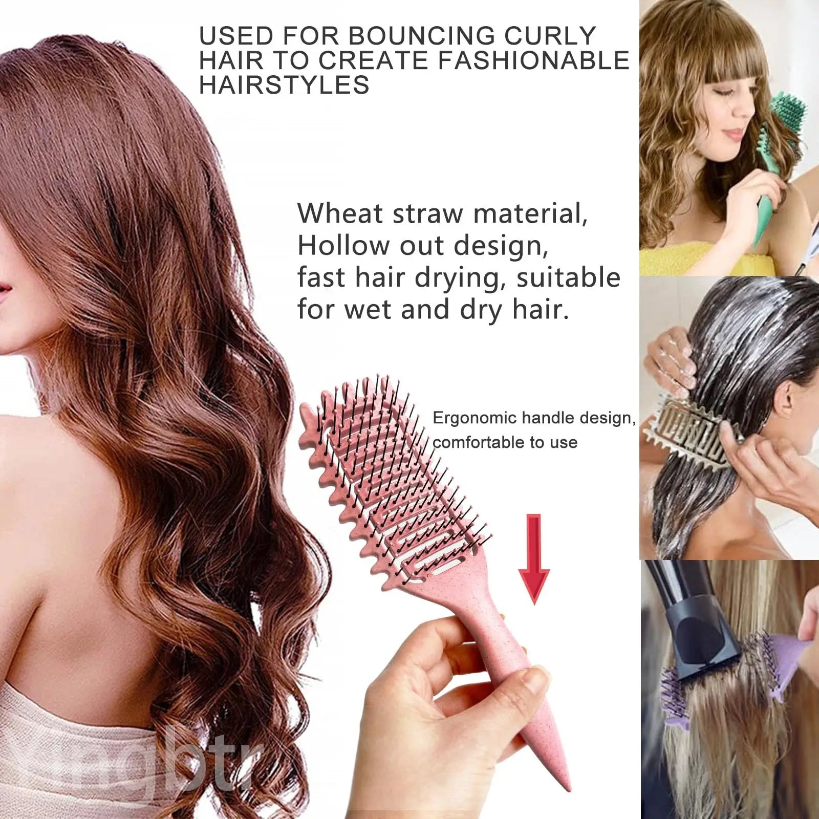Curly Hair Brush for Frizz Control & Define Curls